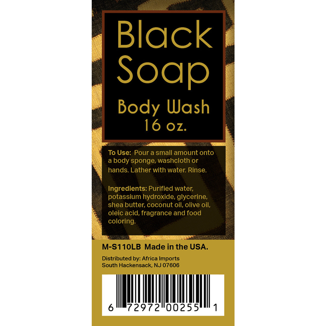 Liquid Black Soap/Body Wash - 16oz